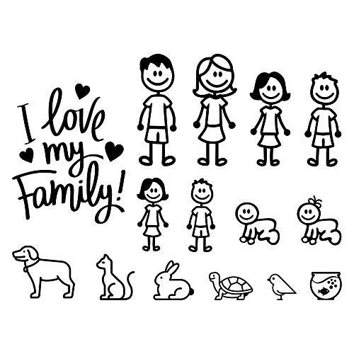 Sticker de familia para carro Set X15